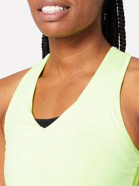 Lucky in Love Womens V-Neck Tank with Bra Yellow