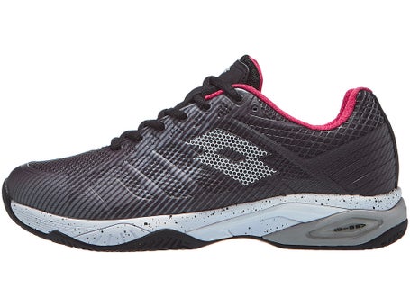 Lotto Mirage 300 Clay\ All Black/White/Red Mens Shoes