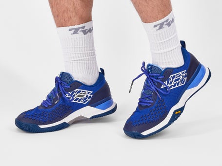 Chaussures Homme Lotto Raptor 100 Royal Gem Blanc Bleu TERRE BATTUE