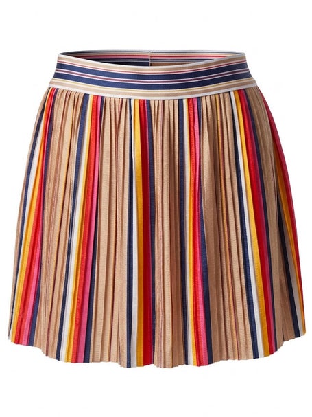 Lucky in Love Womens Retro Stripe Pleated Skirt