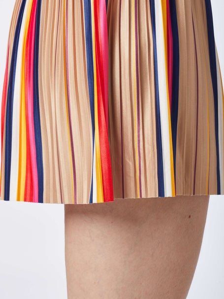 Lucky in Love Womens Retro Stripe Pleated Skirt