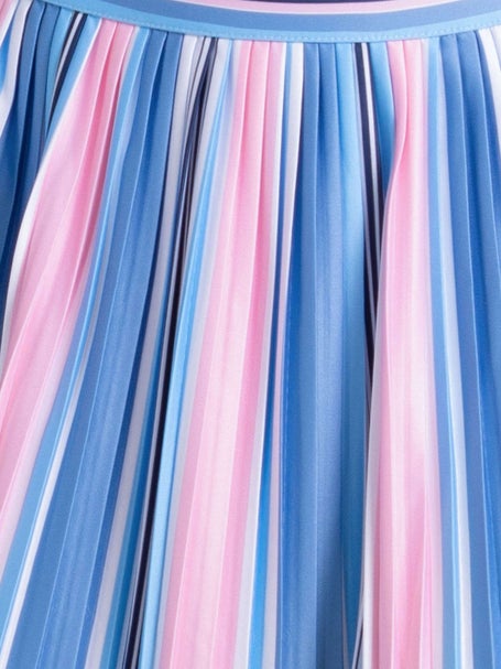 Lucky in Love Womens Umbrella Stripe Pleated Skirt