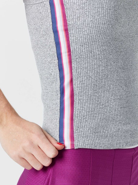 Lucky in Love Womens Berry Stripe Rib Tank