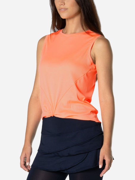 Lucky in Love Womens Twist Front Tank Orange