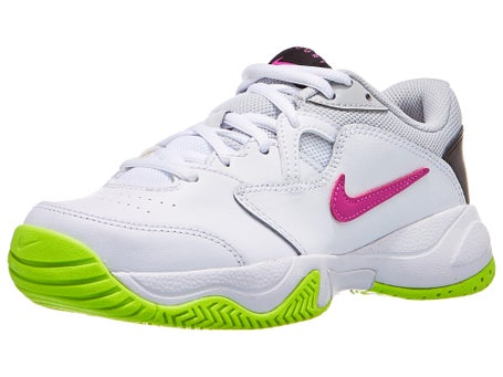 Nike Court Lite 2 White/Pink/Lime Junior Shoes