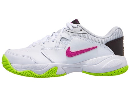Nike Court Lite 2 White/Pink/Lime Junior Shoes