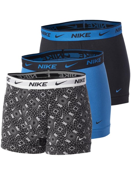 Nike Mens Cotton Stretch 3-Pack Trunk - Print/Blue