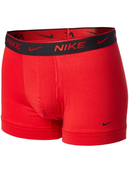 Nike Mens Cotton Stretch 3-Pack Trunk - Black/Red