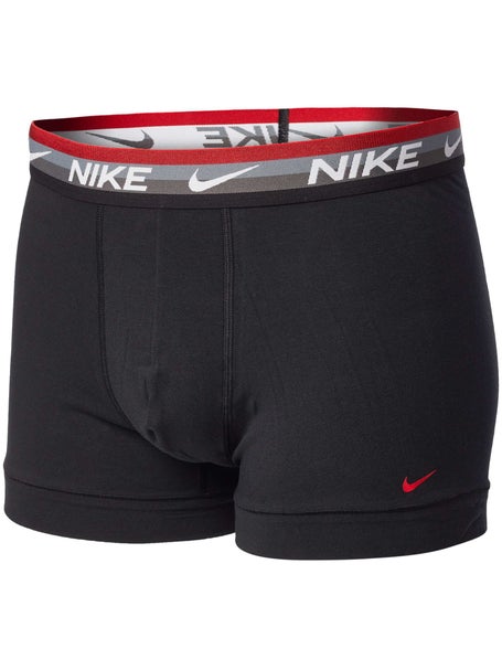 Nike Mens Cotton Stretch 3-Pack Trunk - Black/Red