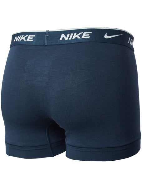 Nike Mens Cotton Stretch 3-Pack Trunk - White/Navy