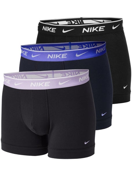 Nike Mens Cotton Stretch 3-Pack Trunk - Black/Purple