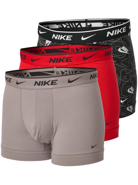 Nike Mens Cotton Stretch 3-Pack Trunk - Print/Brown/Re