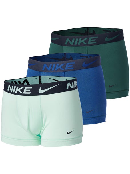 Nike Mens Essential Micro 3-Pack Trunk - Green/Blue