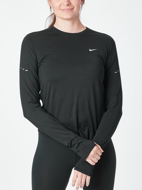 Nike Womens Dri-FIT UV LS Crew-Neck Running Top