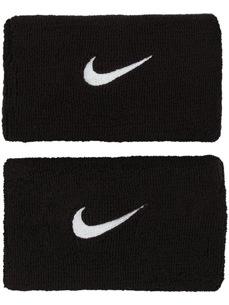 2 Polsini Extra Large Nike Swoosh Nero Bianco