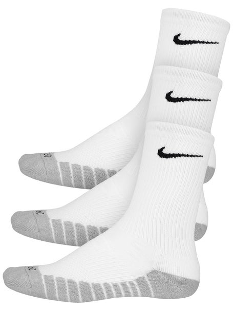 Nike Everyday Max Cushioned Crew 3-Pack White Socks | Tennis
