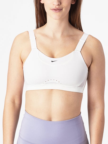 Buy Nike Women's Swoosh Metallic Logo Sports Bra White in KSA -SSS