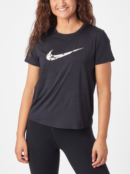 Nike Women's Dri-FIT Swoosh Tee Black | Tennis Warehouse Europe