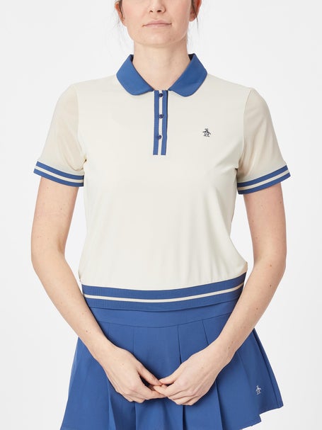Original Penguin Womens Crop Colorblock Polo