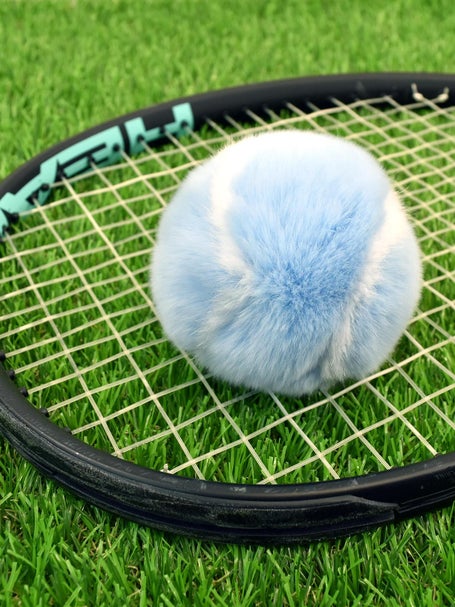 Racquet Inc Furry Tennis Ball Keychain Blue