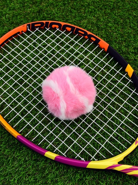 Racquet Inc Furry Tennis Ball Keychain Pink