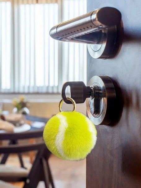 Racquet Inc Furry Tennis Ball Keychain Yellow