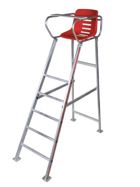 Tegra Referee chair tournament aluminum, seat shell red