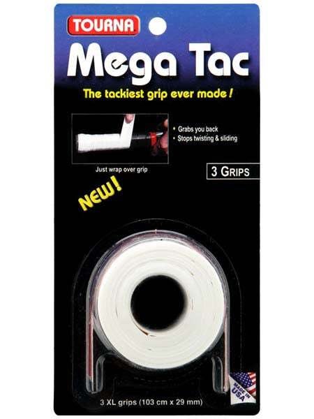 3 surgrips Tourna Mega Tac blancs