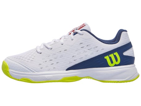 Wilson Rush Pro Ace JR L Kinder Tennisschuh Weiß Blau Gelb