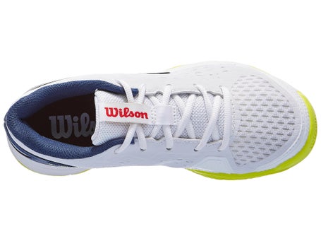 Wilson Rush Pro Ace JR L Kinder Tennisschuh Weiß Blau Gelb