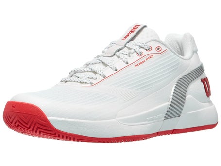Wilson Rush Pro 5 AC Premium\White/Red Mens Shoe