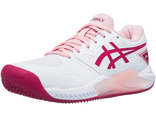 Asics Gel Challenger 13 Clay Wh/Cranberry Women's Shoes | Total Padel