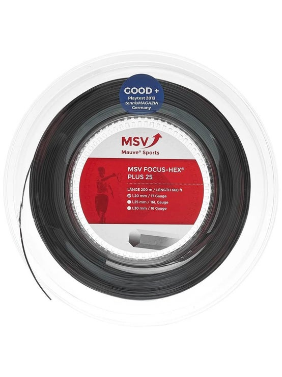 Corda Da Tennis MSV Focus HEX 1.18 Nero: Potenza E Controllo Per Giocatori Esigenti