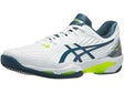 Chaussures Homme Asics Solution Speed FF 2 Blanc/Sarcelle - TERRE BATTUE