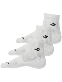 Babolat 3 Pairs Pack Quarter Sock White