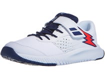 Chaussures Junior Babolat Pulsion Velcro Blanc/Bleu - TOUTES SURFACES