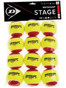 Sac de 12 Balles de Tennis Dunlop Stage 3 Red
