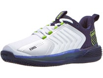Chaussures Homme K-Swiss Ultrashot 3 Blanc/Bleu/Vert - TERRE BATTUE