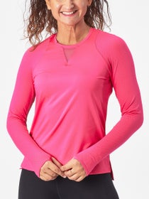 Lucky in Love Women's High Low Up Longsleeve Top Pink