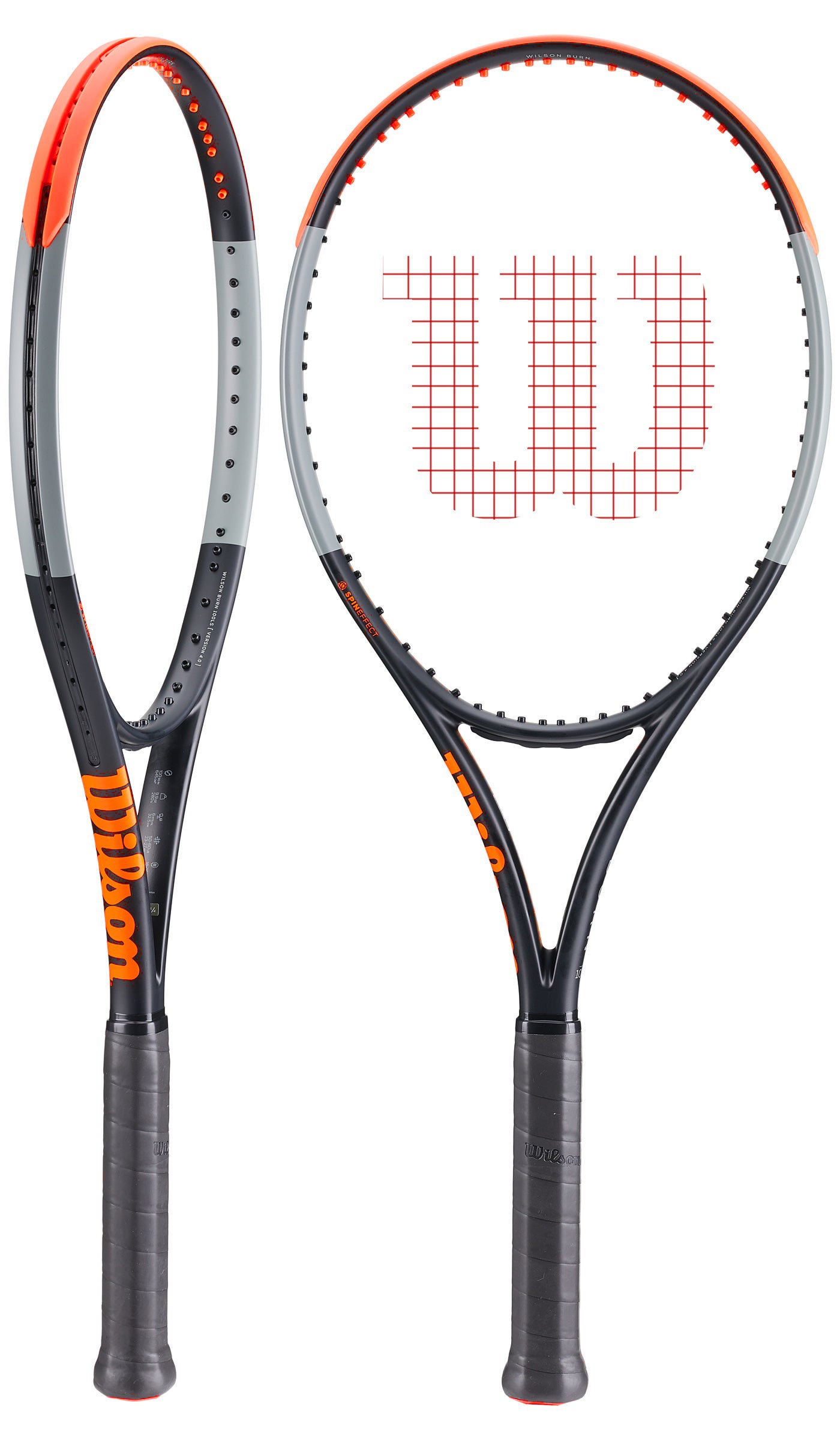 Wilson Tennisschläger Burn 100 LS 645 Erwachsene Schwarz/Orange 