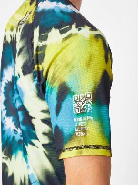 Marc De Paw Mens Tie-Dye Acid Green Top