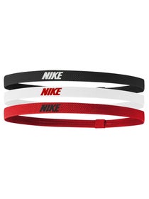 3 bandeaux Nike Elastic Hairbands Noir/Rouge/Blanc