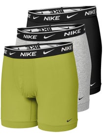 3 boxers longs Homme Nike Coton Stretch - Noir/Vert/Gris