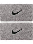 Poignets Double Largeur Nike Swoosh 
Argent/Noir