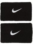 Poignets Double Largeur Nike 
Swoosh Noir/Blanc