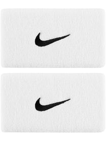 Poignets Double Largeur Nike Swoosh Blanc/Noir