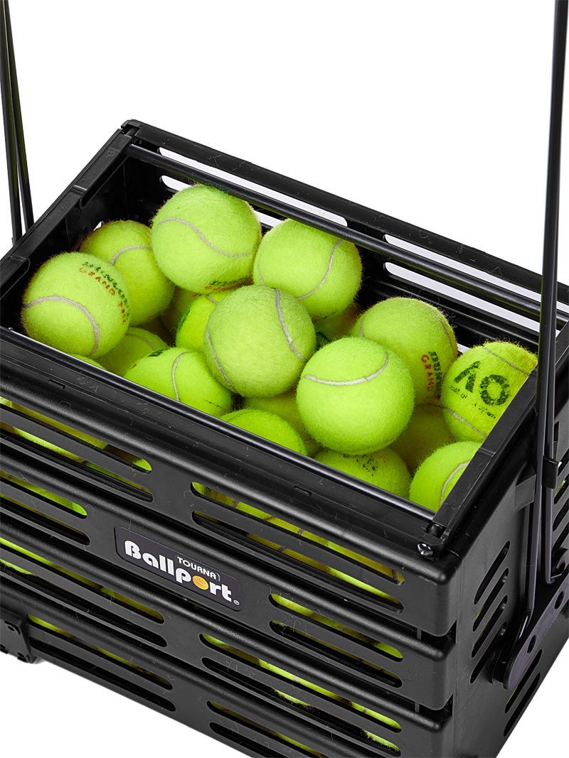 UNIQUE BALL PORT DELUXE 80 TENNIS BALL PICK UP BASKET by TOURNA HOLDS 80 balls 