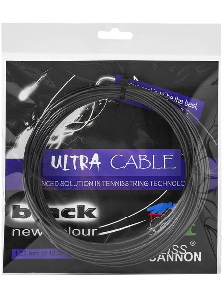 Weiss CANNON Ultra Cable 1.23mm Tennissaite 12m Set Schwarz