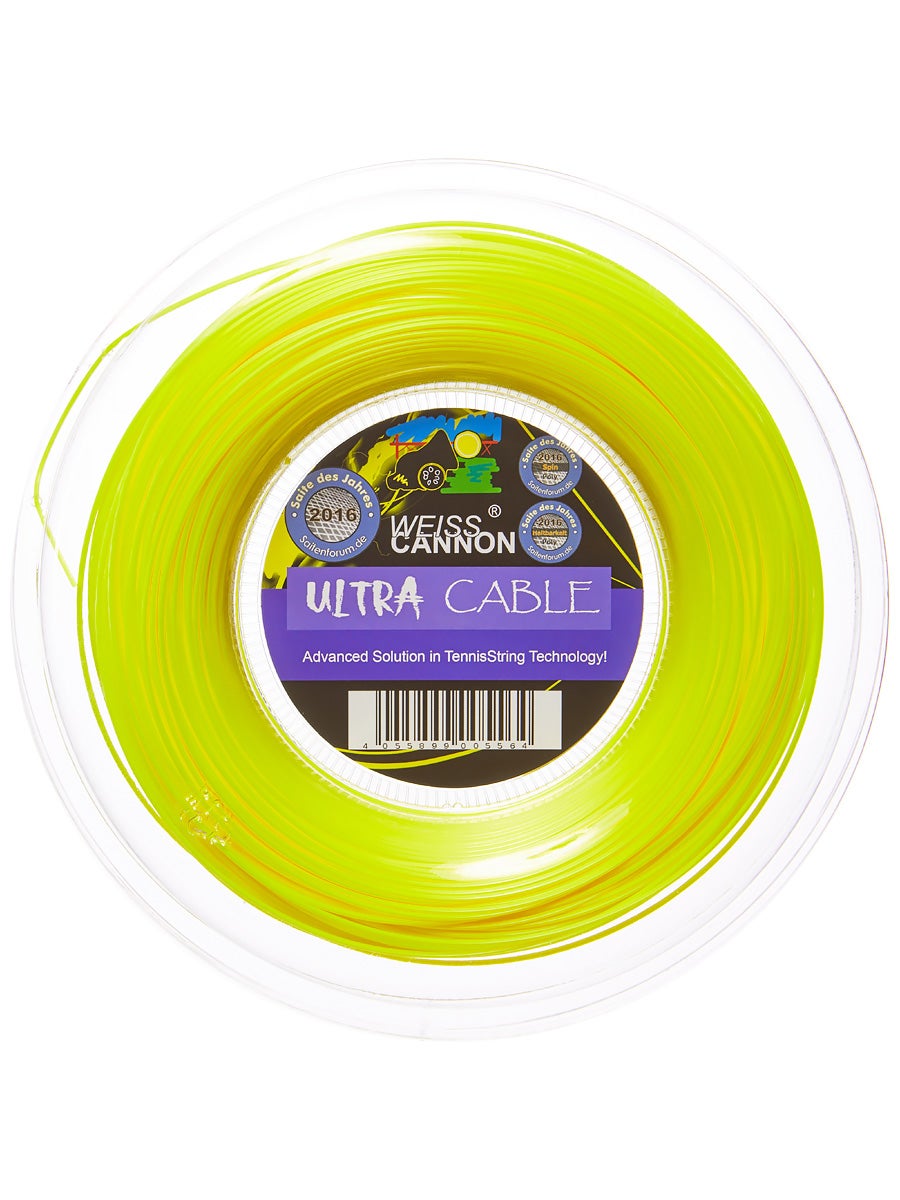 Weiss Cannon Ultra Cable Gelb 200M Tennis Saitenrolle 200m Gelb 1,23 NEU 
