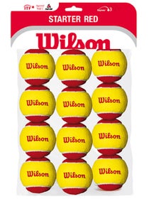 Lote de 12 pelotas Wilson Starter Stage 3 - Rojo